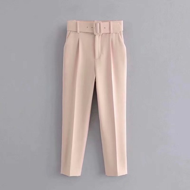 Mikhaela | Pantalon taille haute avec ceinture pour femmes