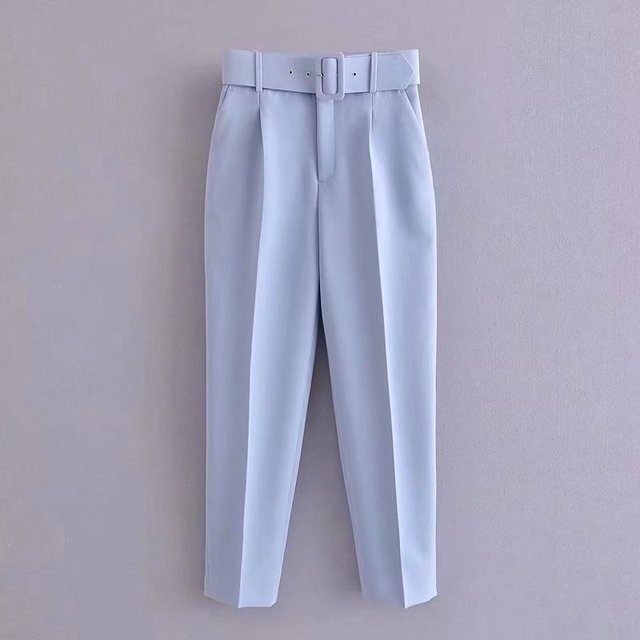 Mikhaela | Pantalon taille haute avec ceinture pour femmes