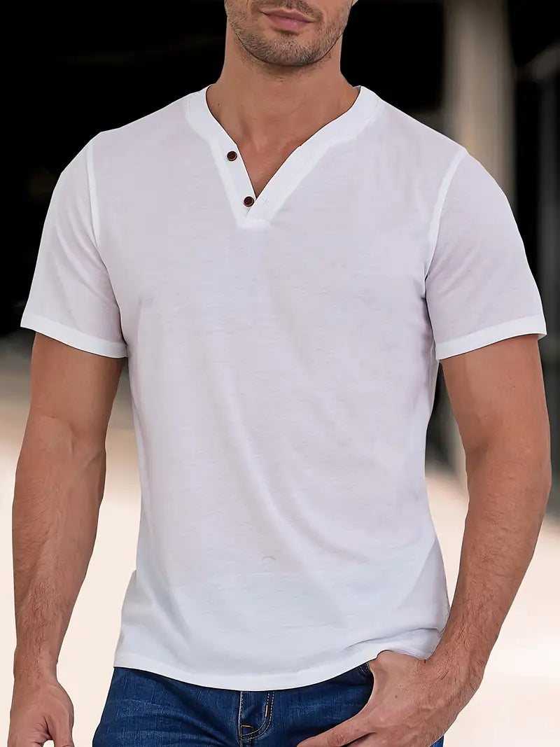 Morrow | T-Shirt Henley Élégant pour Hommes