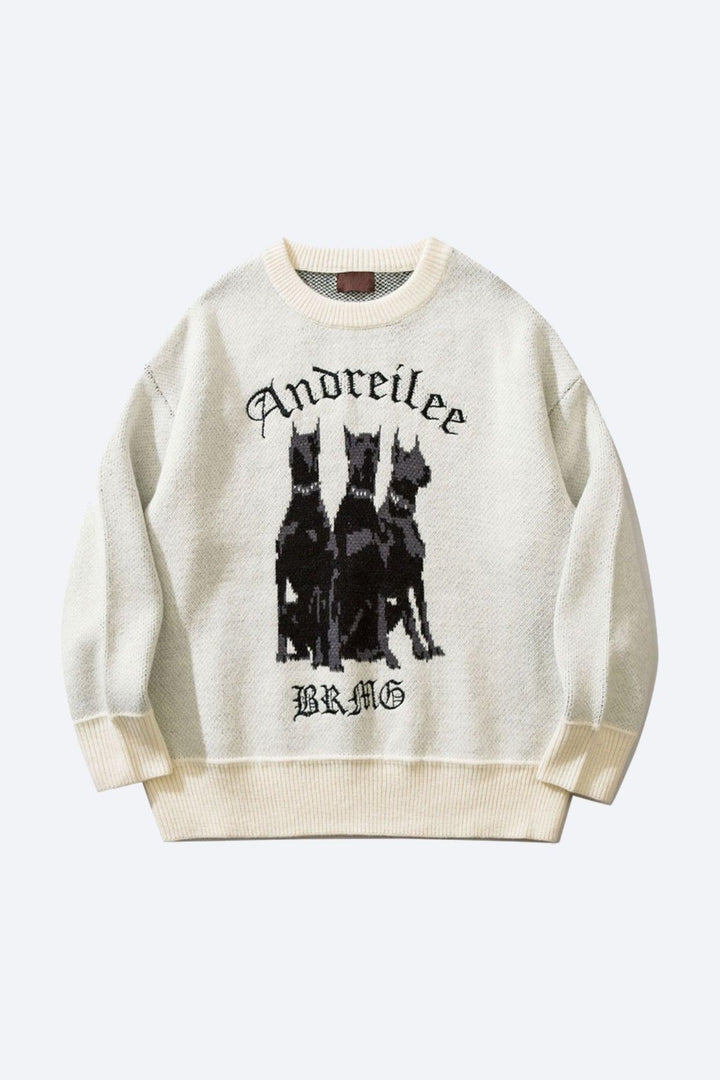 Aandreilee | Pull imprimé chien pour homme