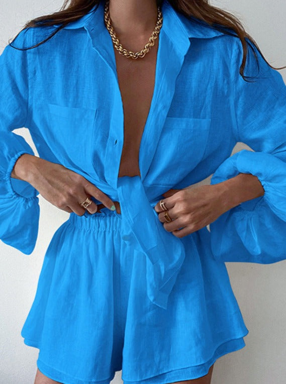 Xilliope | Bohemian lose Sommer Ensemble short et chemise