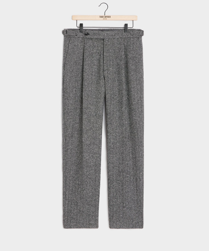 Mansur | Pantalon en laine Donegal gris pour homme