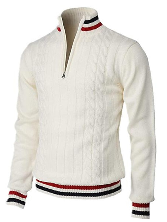 Homme Blanc Fermeture Éclair Pull – Oliver