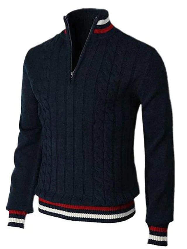 Homme Blanc Fermeture Éclair Pull – Oliver