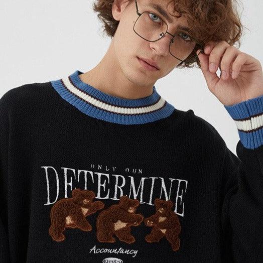 Grant | Pull en maille avec imprimé ours