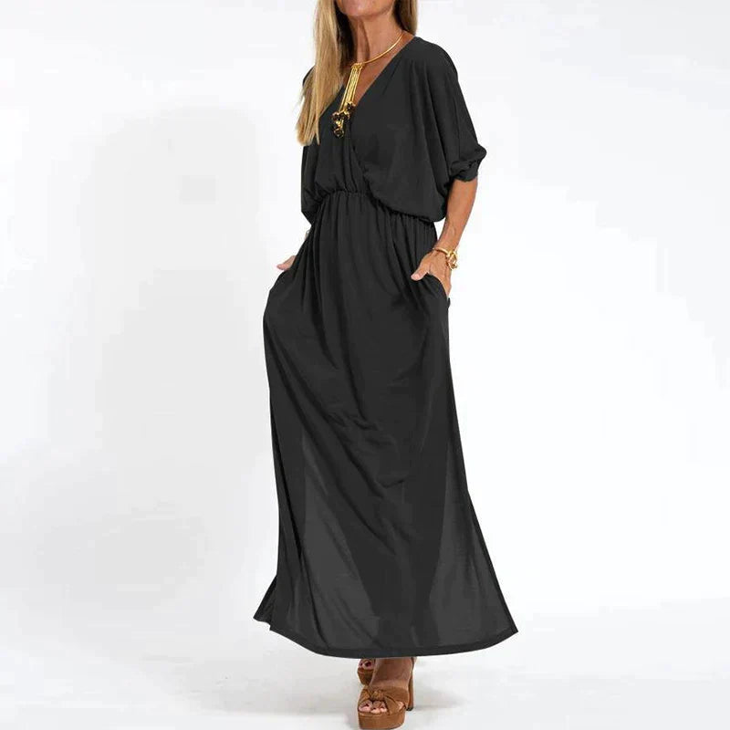 Antigone | Maxi-robe boho élégante avec bande à la taille