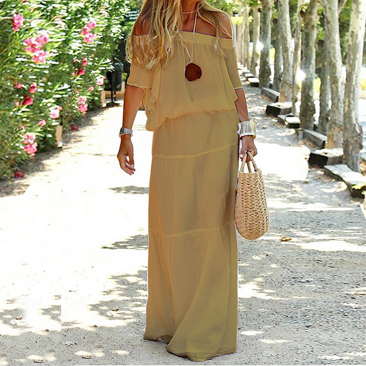 Chasity | Robe Longue à Épaules Dénudées pour Femmes