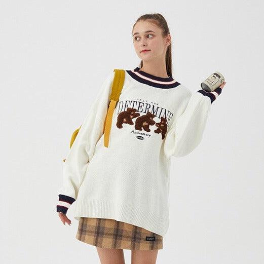 Grant | Pull en maille avec imprimé ours