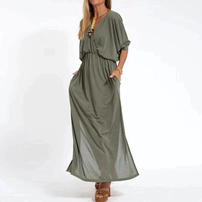 Antigone | Maxi-robe boho élégante avec bande à la taille
