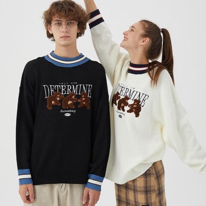 Grant | Pull en maille avec imprimé ours