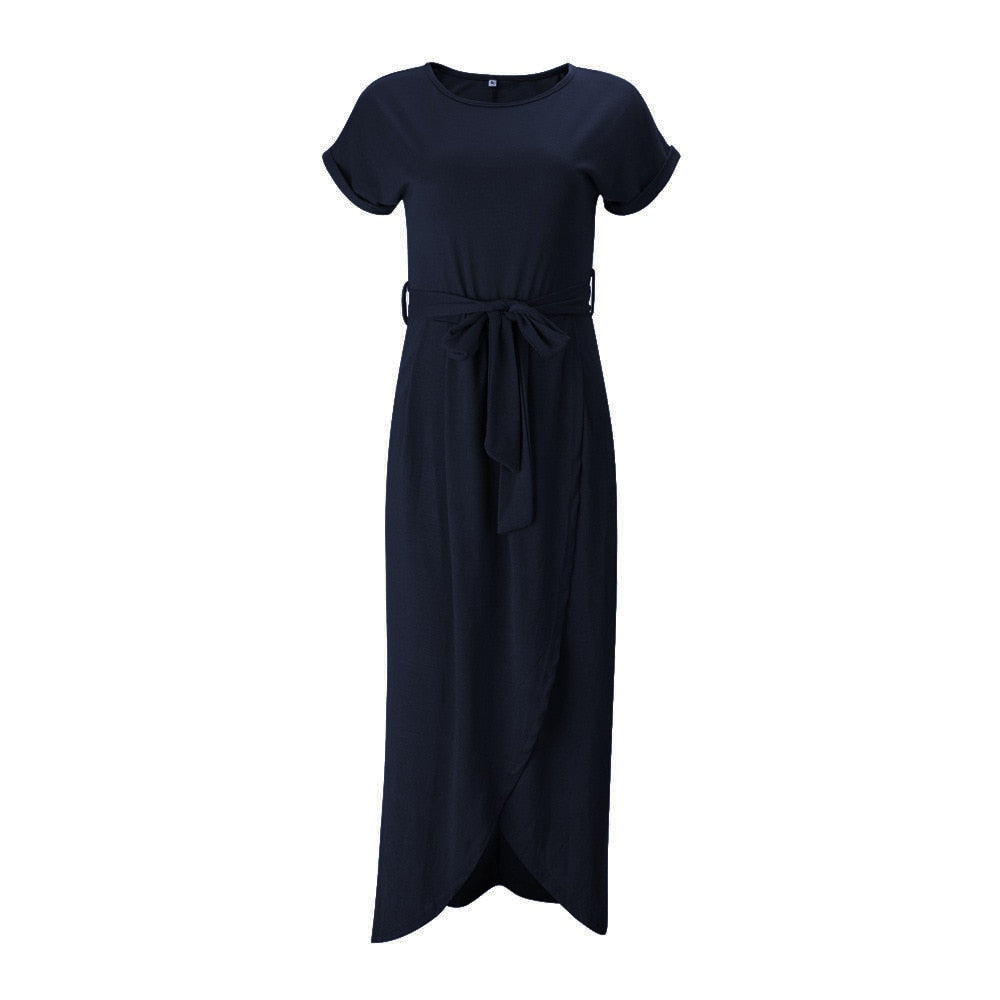 Annick | Robe Asymétrique à Manches Courtes pour Femmes