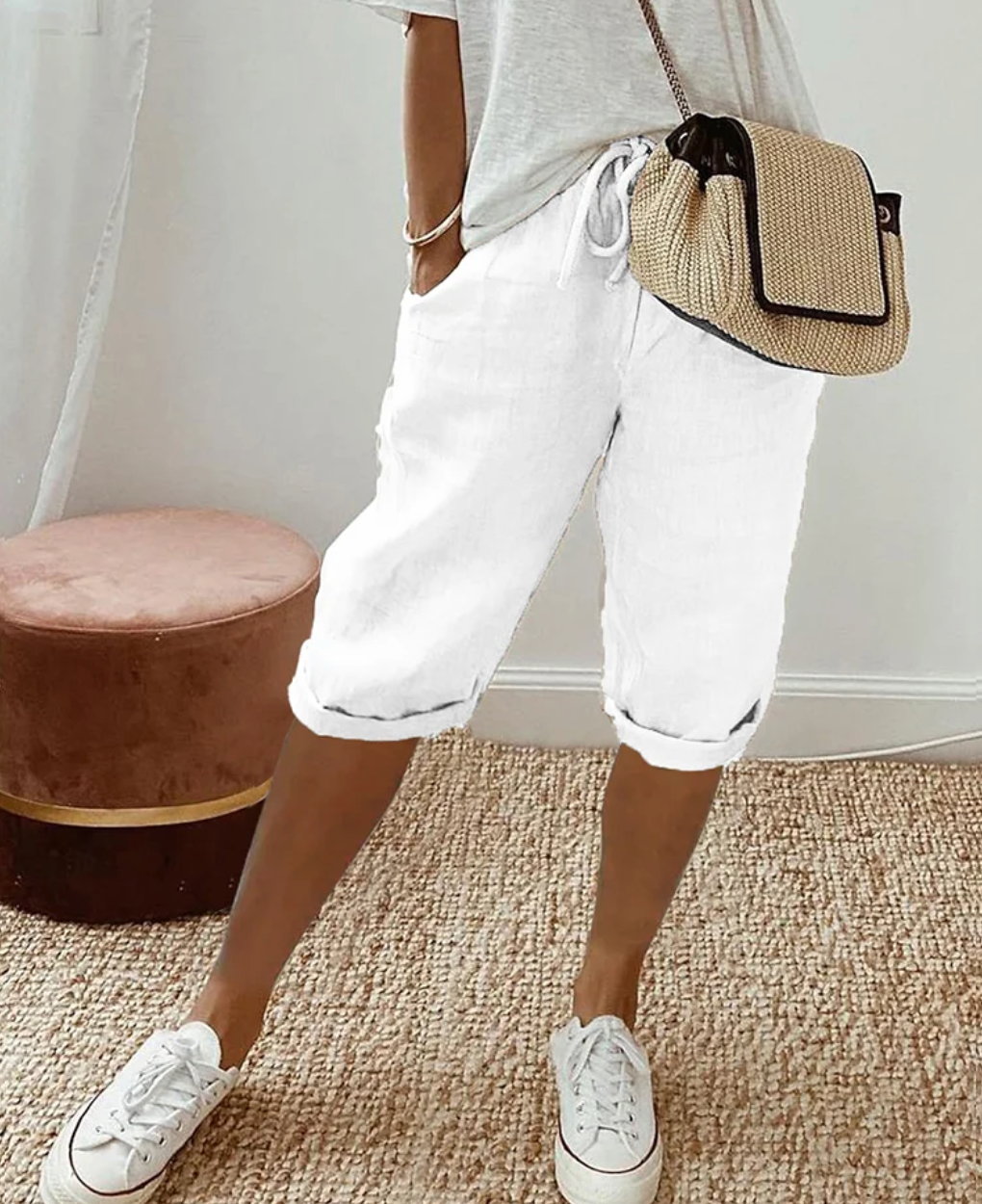 Miranda | Short en lin longueur genou