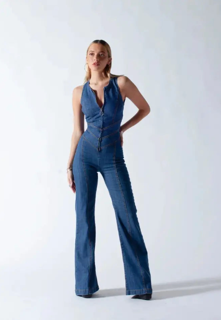 Anurandha | Combinaison Taille Haute Rétro Slim Femme