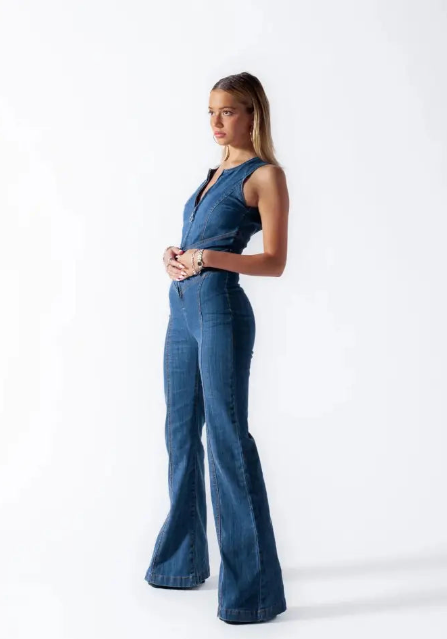 Anurandha | Combinaison Taille Haute Rétro Slim Femme