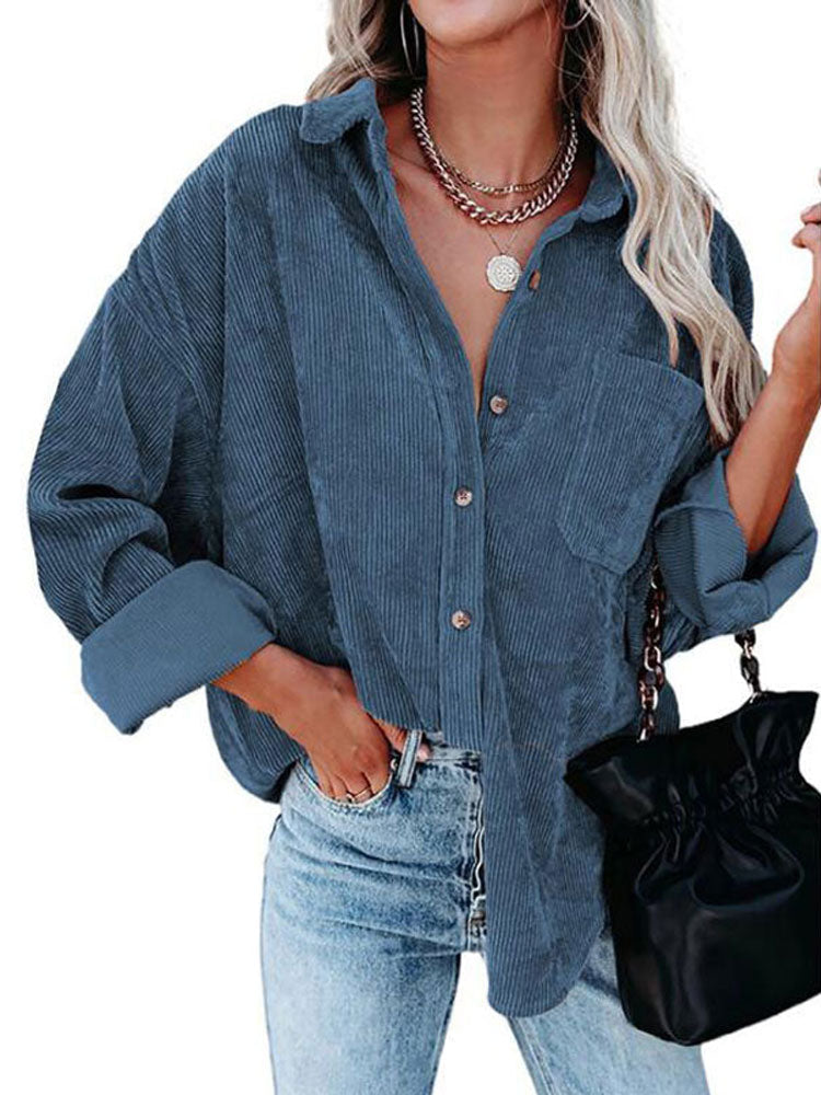 Dulce | Manteau décontracté en velours côtelé pour femmes