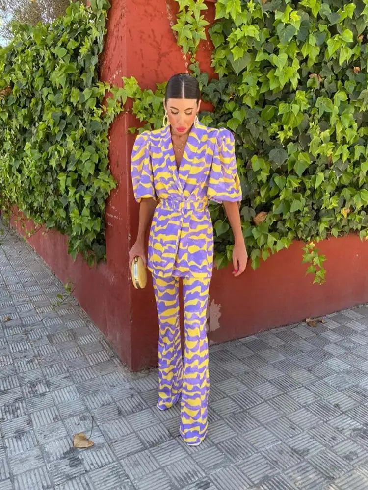 Ensemble pantalon à épaules structurées pour Femme – Sioned