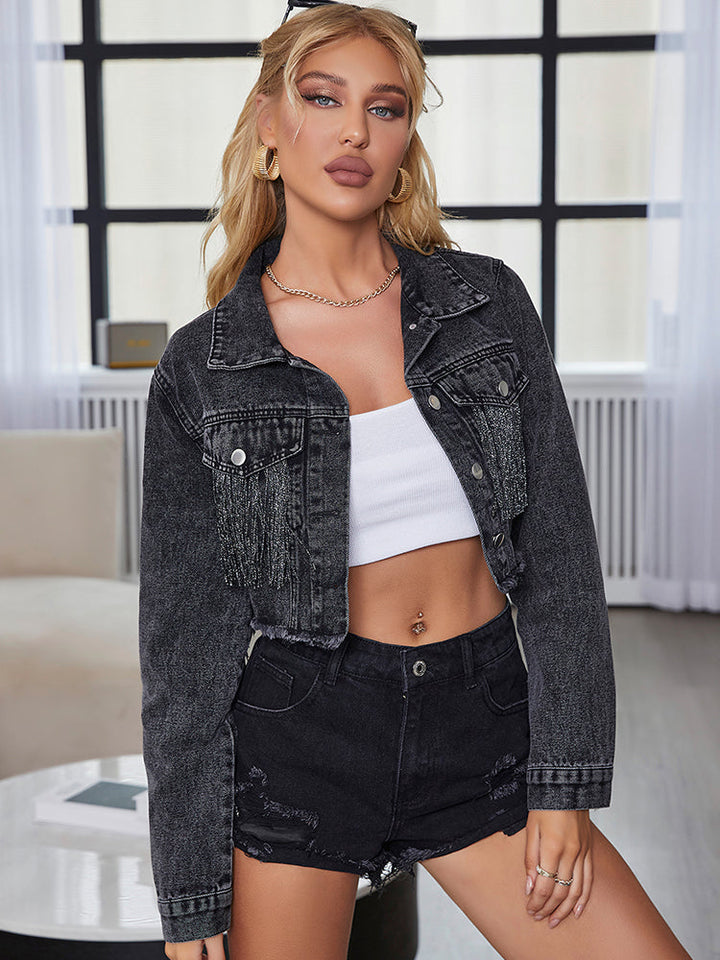 Jelo | Veste en jean à franges