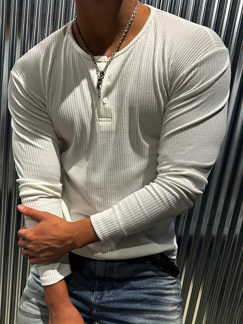 Stuart | Élégant Henley Sport pour Homme