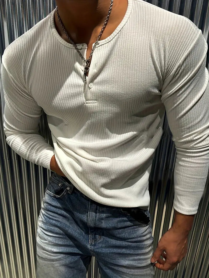 Stuart | Élégant Henley Sport pour Homme