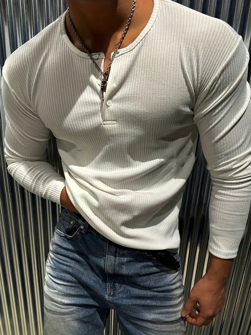 Stuart | Élégant Henley Sport pour Homme