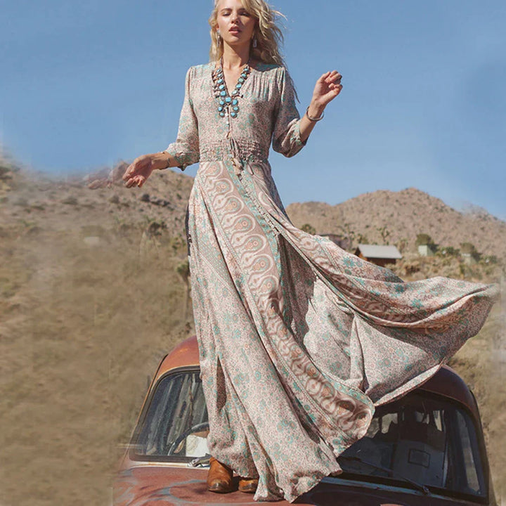 Narinder | European And American Women's Sexy Bohemian Print Dress