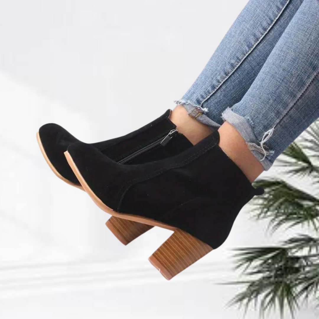 Alida | Mode stylé bottines zippées solides