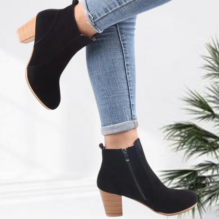 Alida | Mode stylé bottines zippées solides