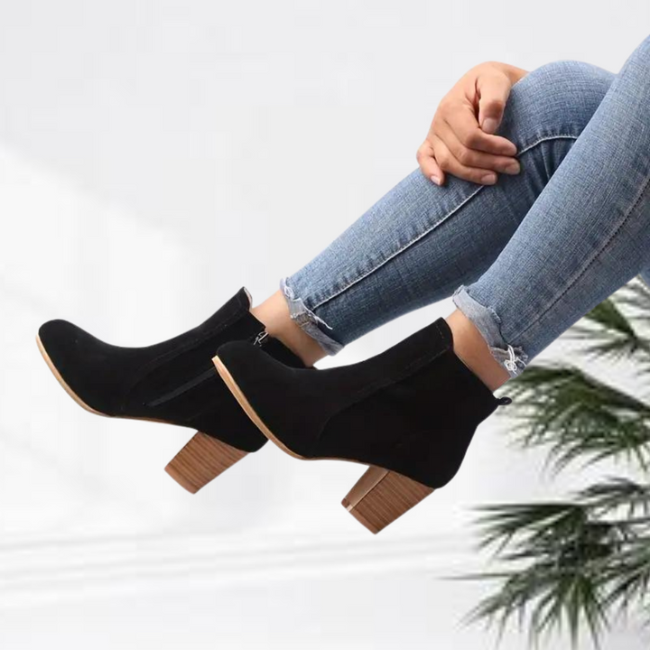 Alida | Mode stylé bottines zippées solides