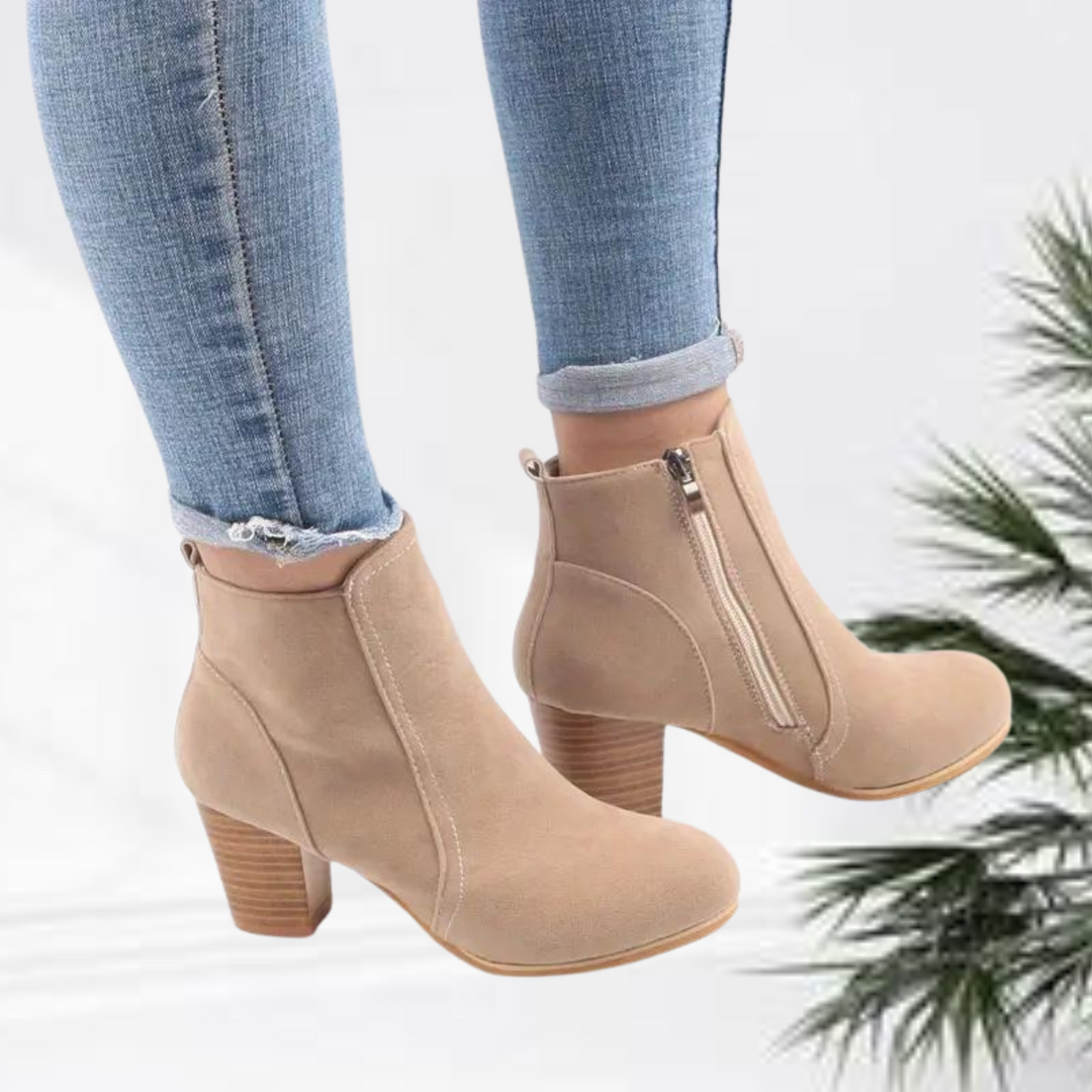 Alida | Mode stylé bottines zippées solides