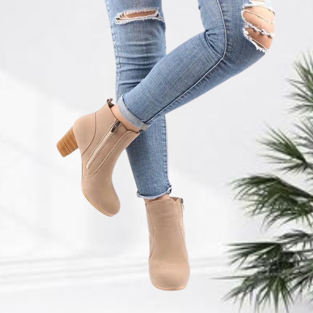 Alida | Mode stylé bottines zippées solides