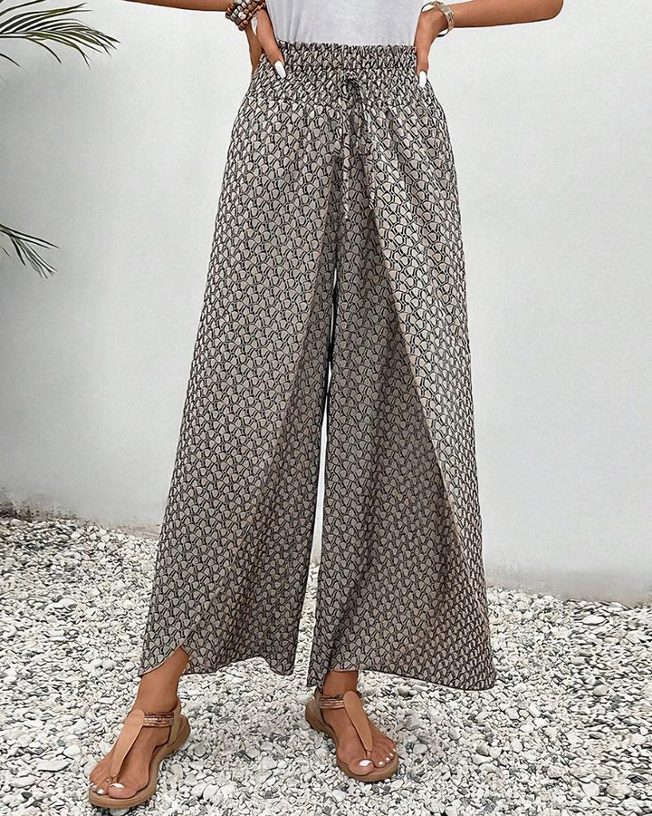 Cathy | Pantalon à motifs géométriques avec jambe évasée