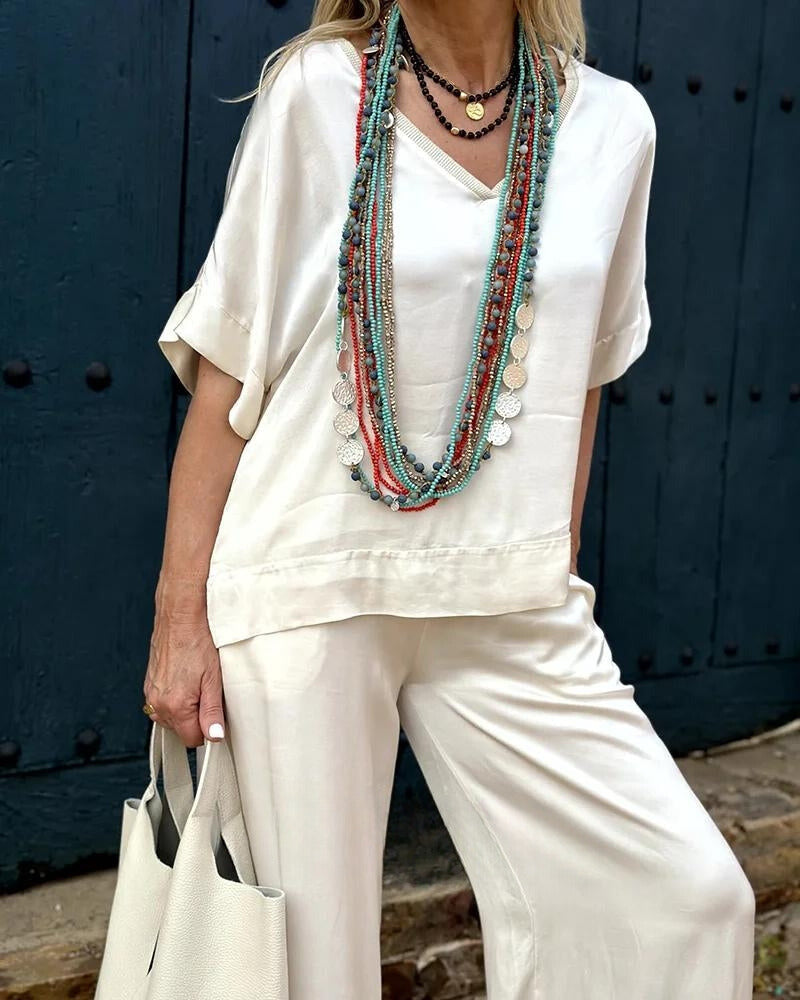 Mira | Ensemble chemisier et pantalon au look élégant