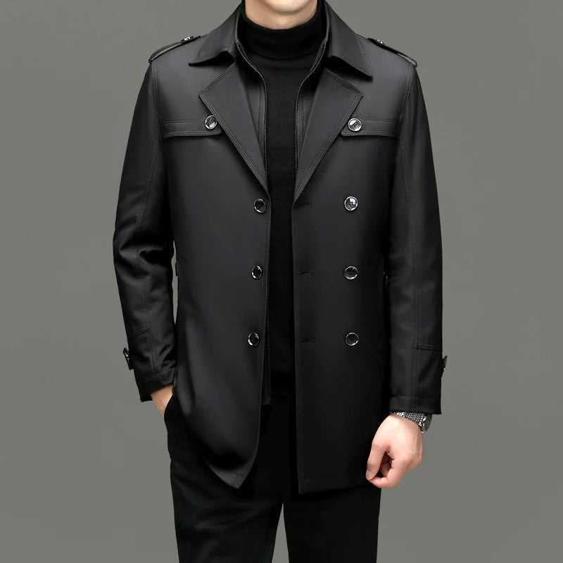 Bryson | Bouton élégant veste longue trench-coat pour hommes