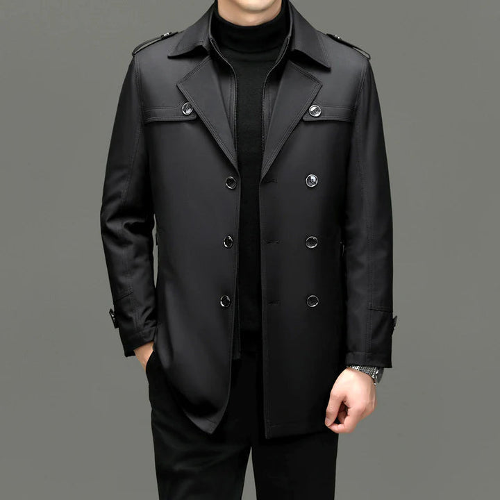 Bryson | Bouton élégant veste longue trench-coat pour hommes