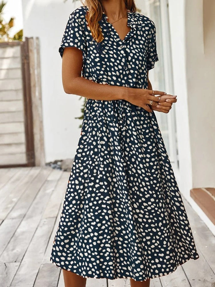 Robe midi à pois pour l'été - Maya