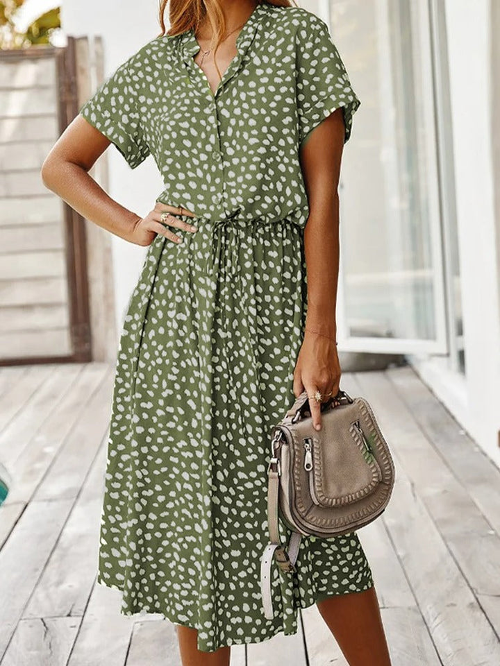 Robe midi à pois pour l'été - Maya