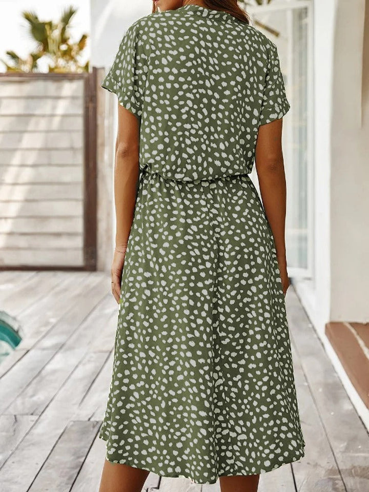 Robe midi à pois pour l'été - Maya
