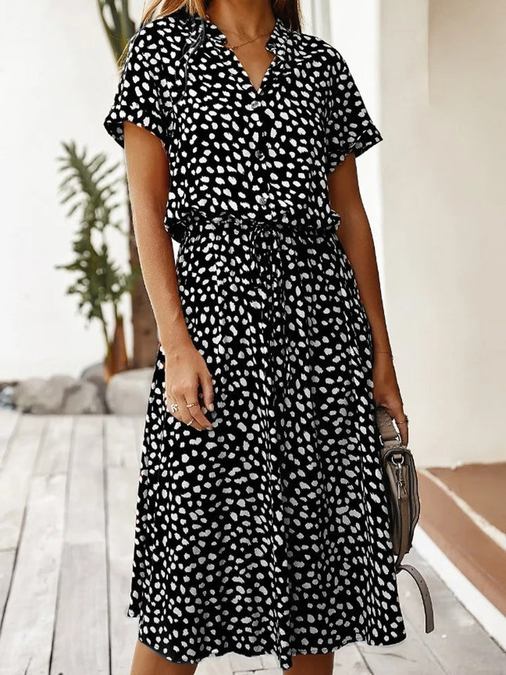 Robe midi à pois pour l'été - Maya