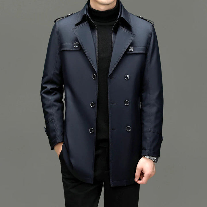 Bryson | Bouton élégant veste longue trench-coat pour hommes