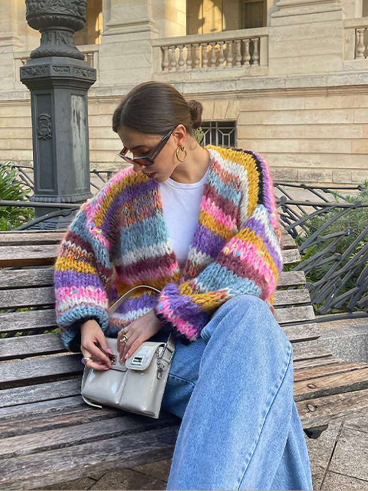 Eszter | Cardigan en patchwork coloré