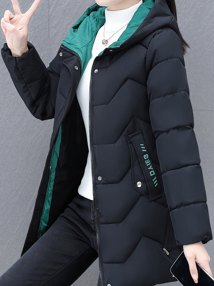 Lochana | Doudoune mi-longue décontractée à capuche pour femmes