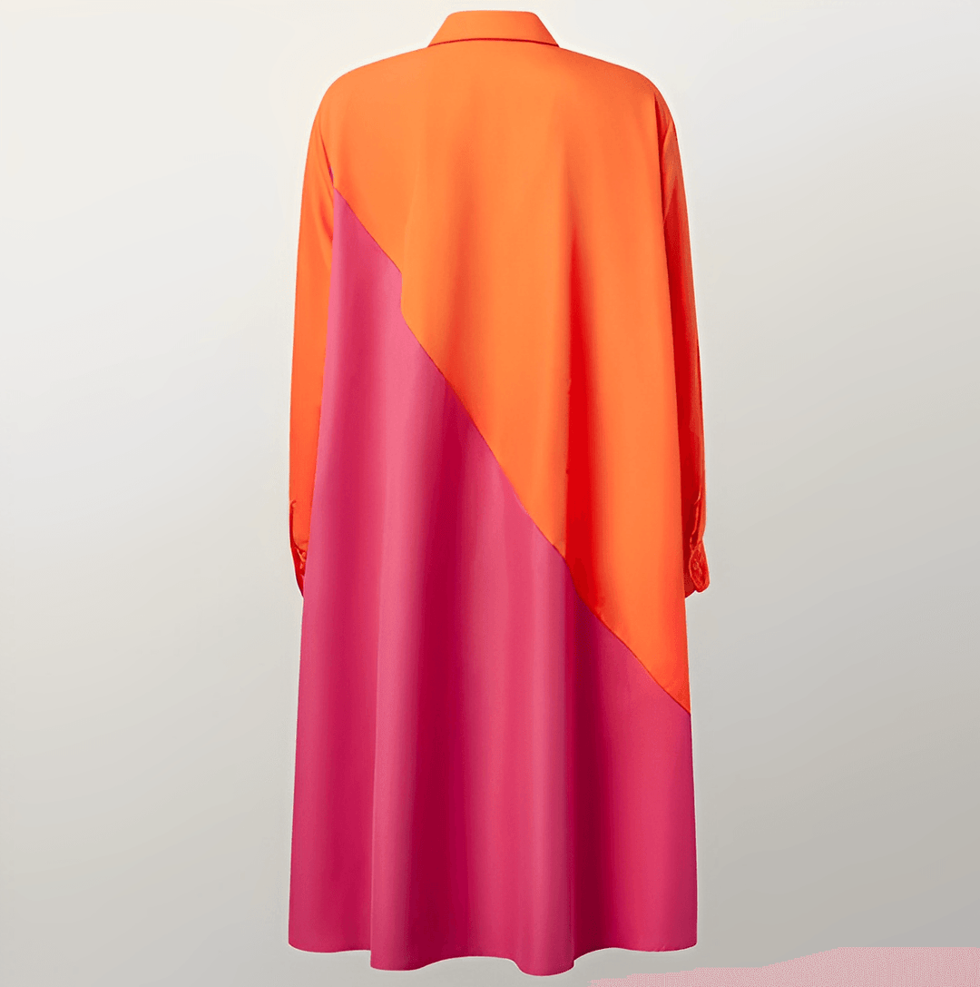 Micaela | Robe chemise à col rabattu et manches trois-quarts