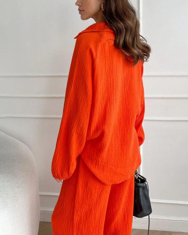 Manjula | Ensemble de loisirs chic : haut ample & pantalon bootcut