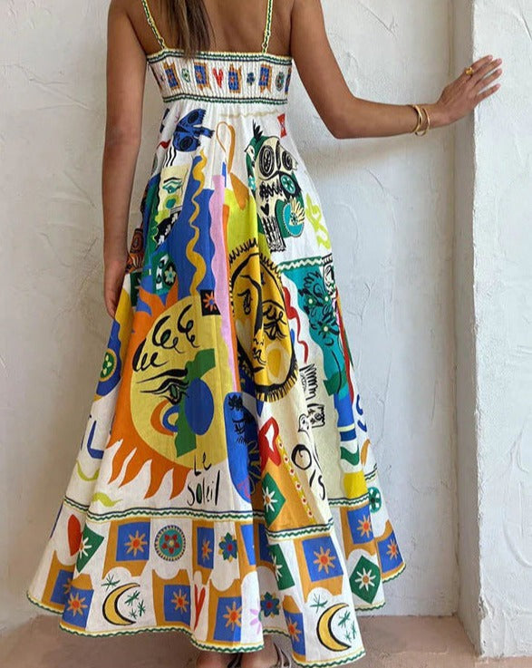 Idolda | Robe balançoire avec graffiti pour femmes