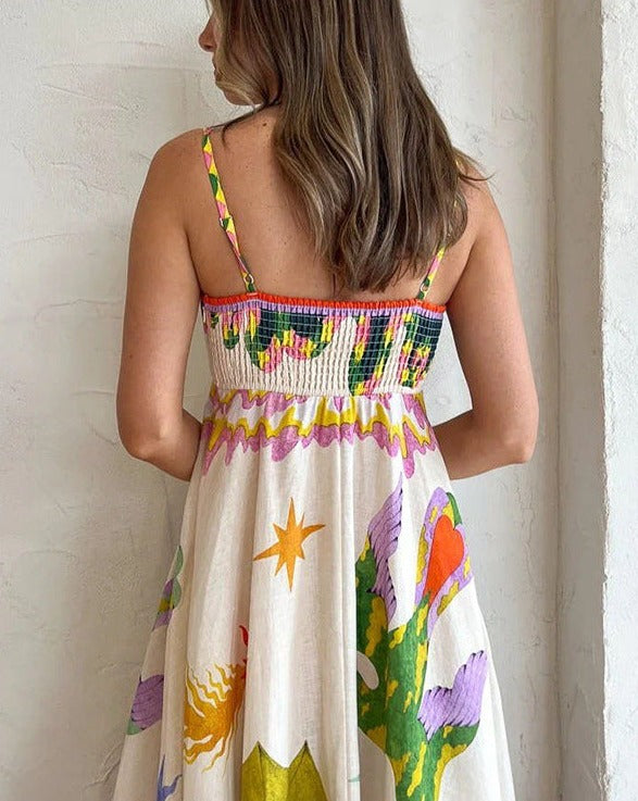 Idolda | Robe balançoire avec graffiti pour femmes