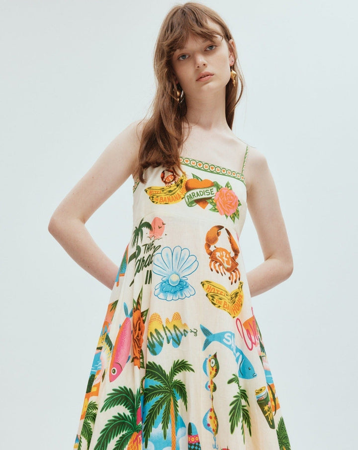 Idolda | Robe balançoire avec graffiti pour femmes