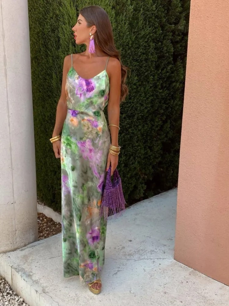 Yeruti | Maxi robe halo-dyed stylée avec dos ouvert pour femmes