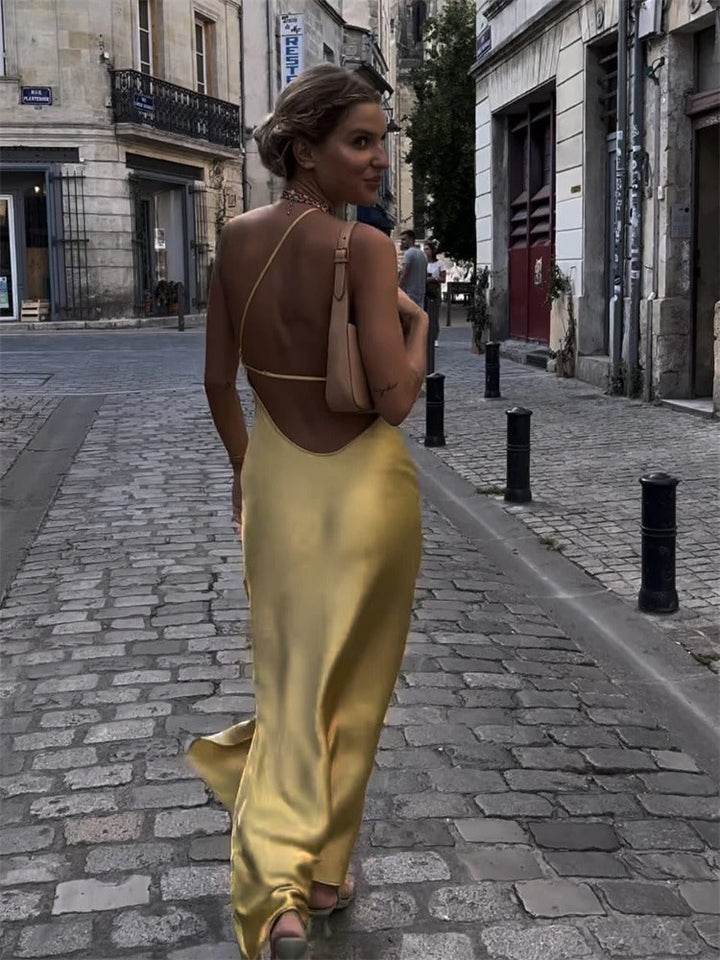 Pone | Robe midi jaune élégante