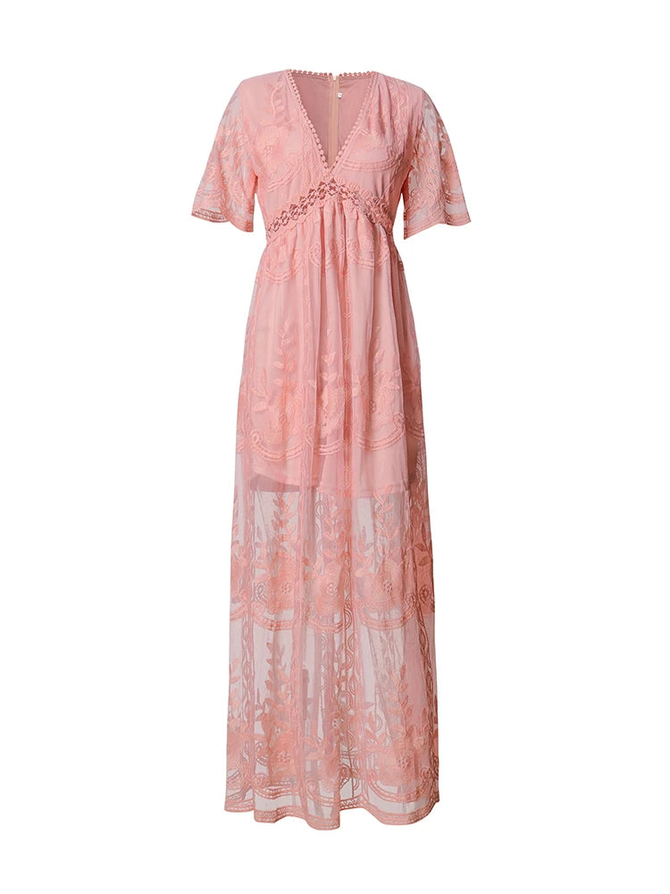 Femme Blanche Maxi Robe de plage – Taline