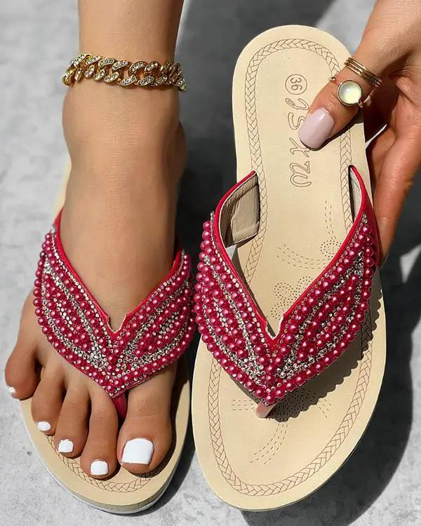 Zvonimira | Sandales Perles Taille Plus pour femmes